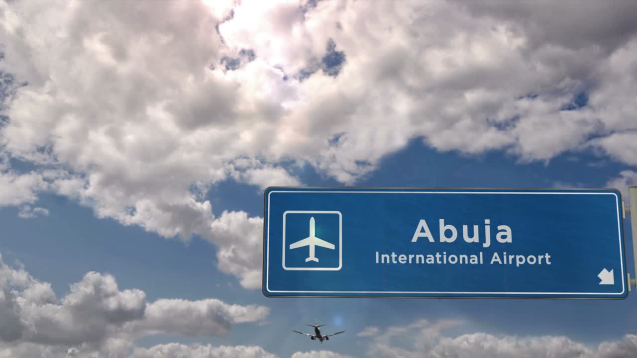Airplane landing at Abuja Nigeria airport