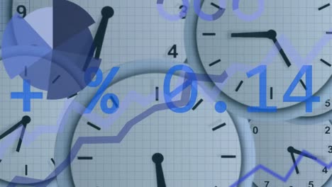 animación de estadísticas y procesamiento de datos sobre relojes