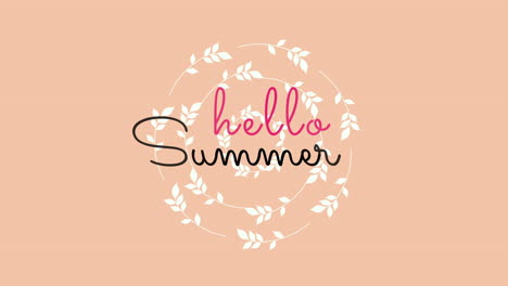 Hello-Summer-with-retro-white-leafs-in-circle