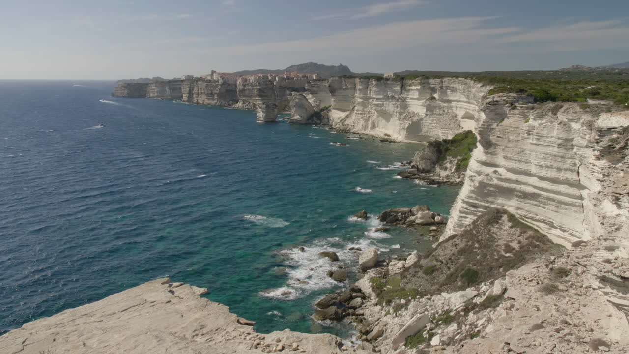 Bonifacio Corsica coastline panorama limestone Cliffside Mediterranean Sea Coastal Landscape
