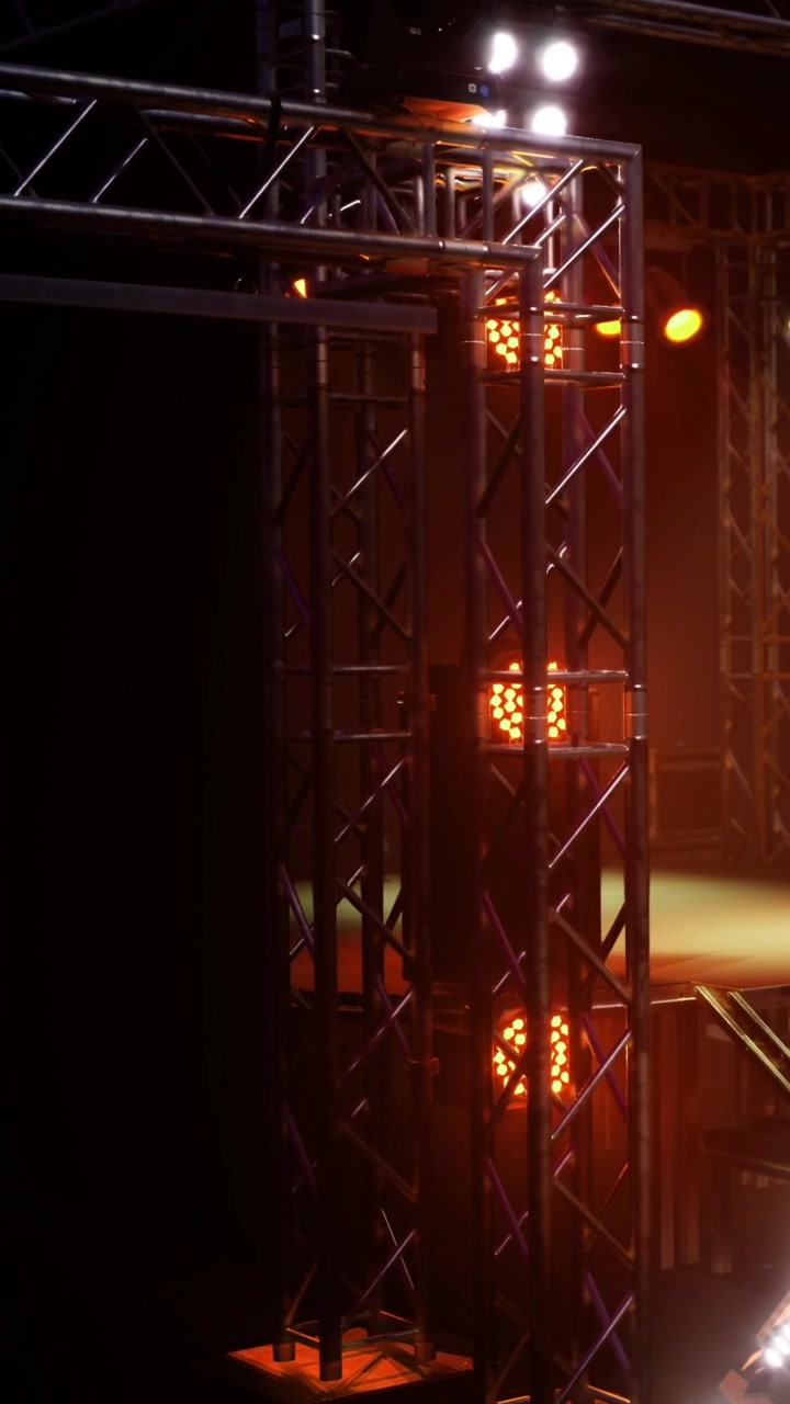 Lighting equipment setup for concert performance in indoor venue