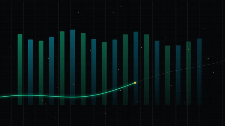 Animated Bar Chart Growth with Rising Trend Line