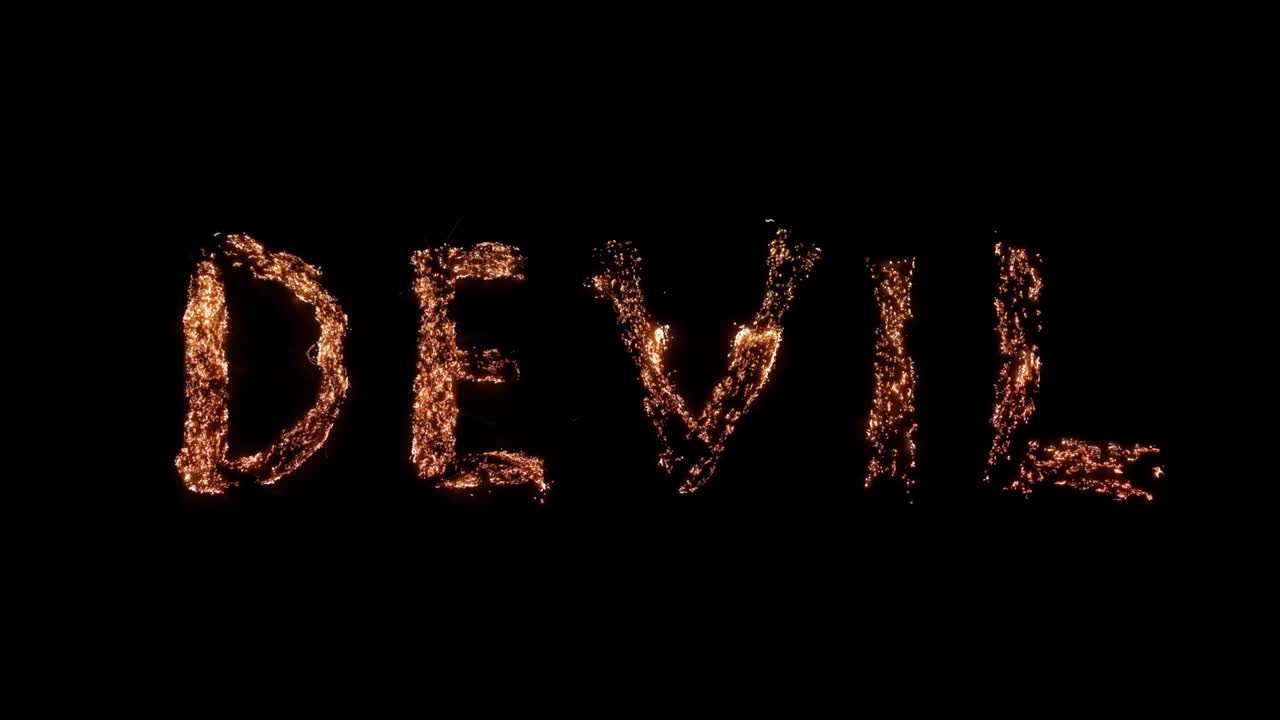 palabra de fuego del diablo. lana de acero ardiendo sobre un fondo transparente. hermosa combustión