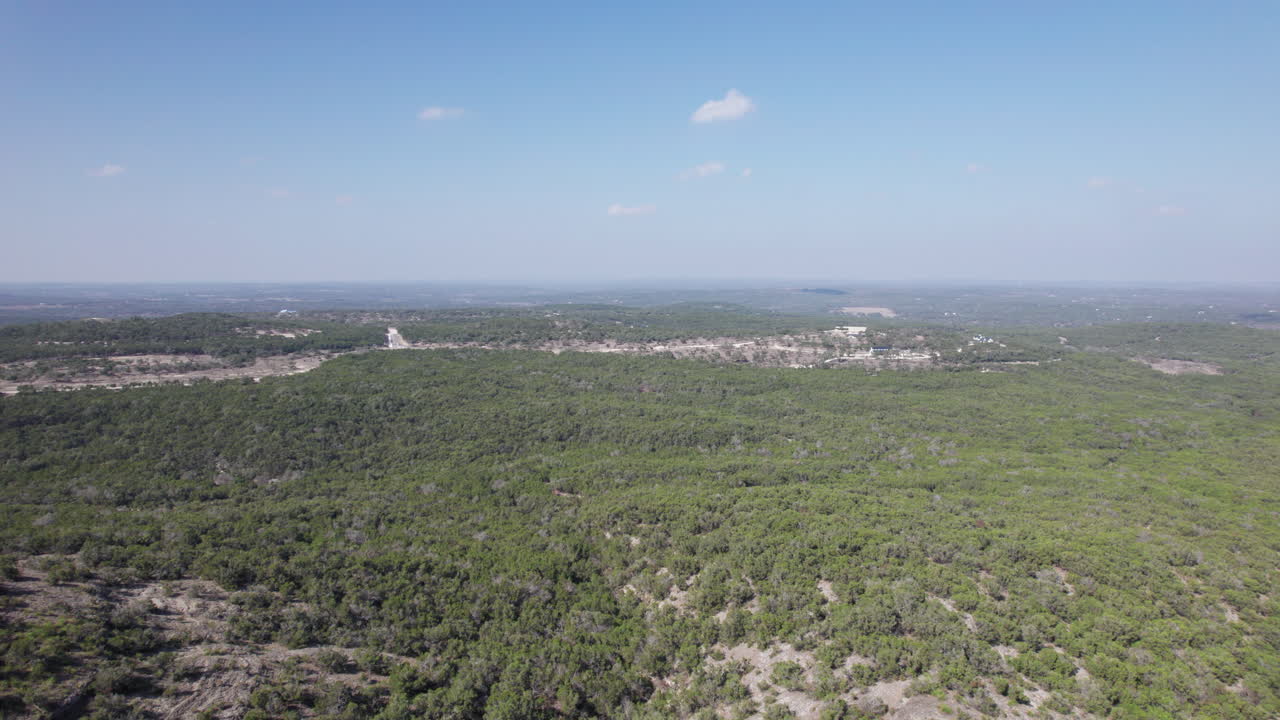 Devil's Backbone landscape aerial outside Canyon Lake, Texas in the Hill Country.
