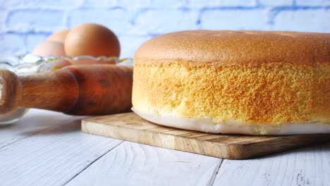 Baking-cake-with-ingredient-on-black-background