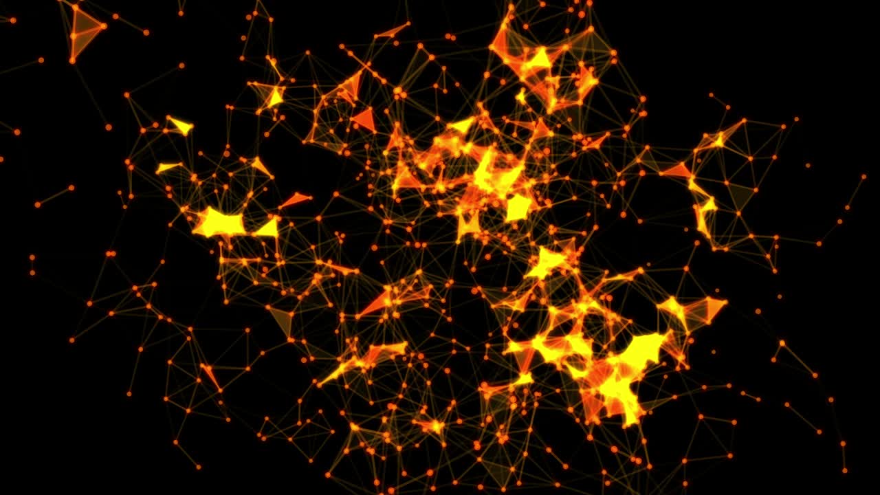 red abstracta y conectar fondo en movimiento. puntos conectados por líneas. datos digitales y concepto de web profunda