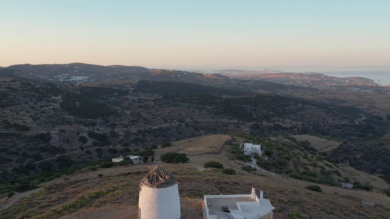 Aerial views from over the village of Lefkes, on the Greek Island of Paros.