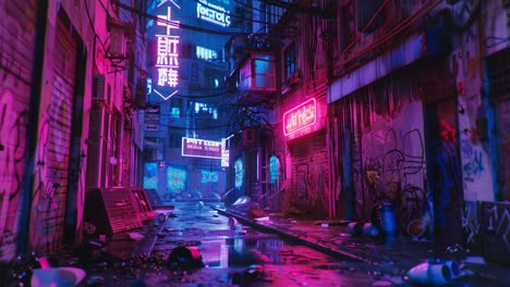 neon cyberpunk alley