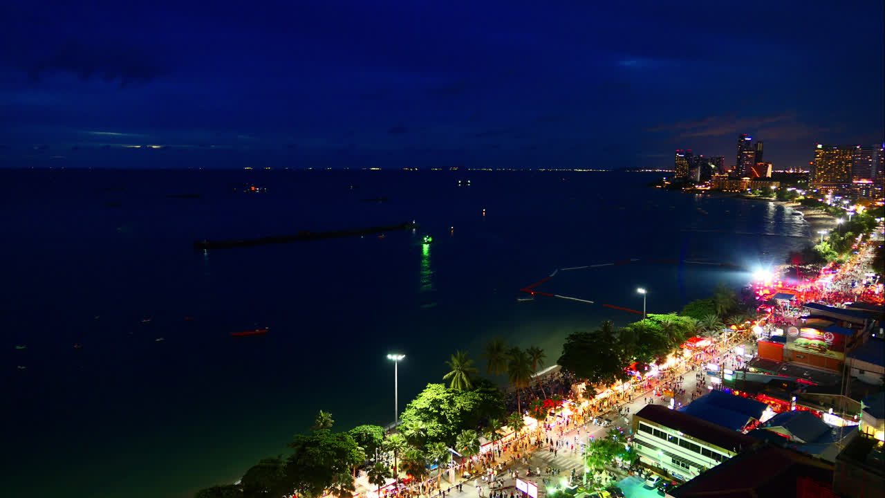 lapso de tiempo hermoso paisaje urbano en pattaya tailandia