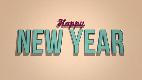 feliz año nuevo texto establecido en una textura grunge marrón retro