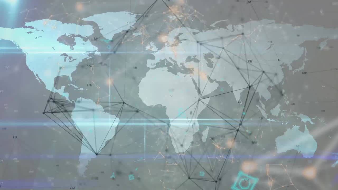 Animation of network of connections over world map