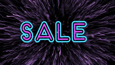 animación de venta sobre fuegos artificiales sobre fondo negro