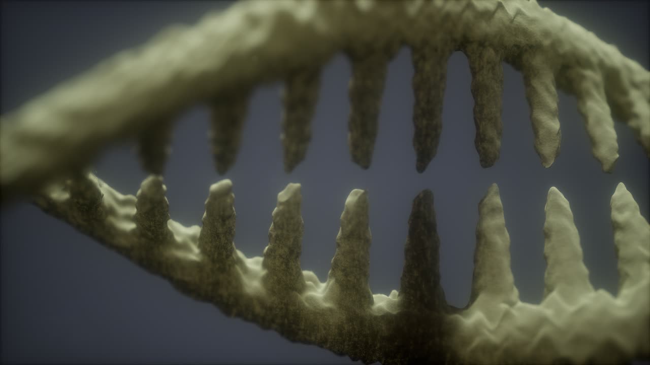 밝은 입자 3d 렌더링 dna