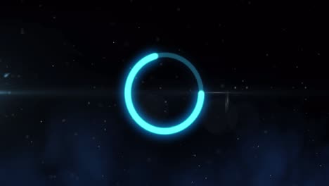 animación de la interfaz digital del círculo de carga brillante