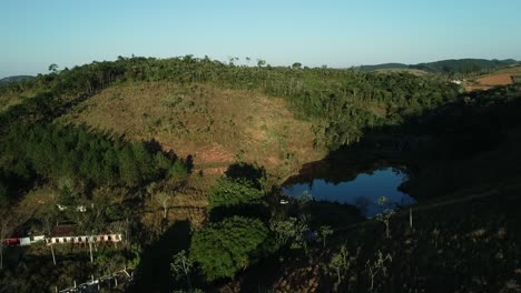 beautiful countryside scenery shot with drone, lush nature, tranquility, peace and love, in 4k resolution