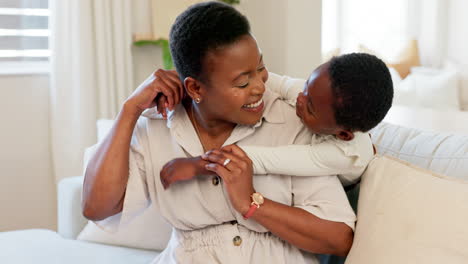 Smile,-mother-and-child-with-kiss-for-love