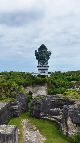 majestic garuda wisnu kencana statue, aerial vertical view