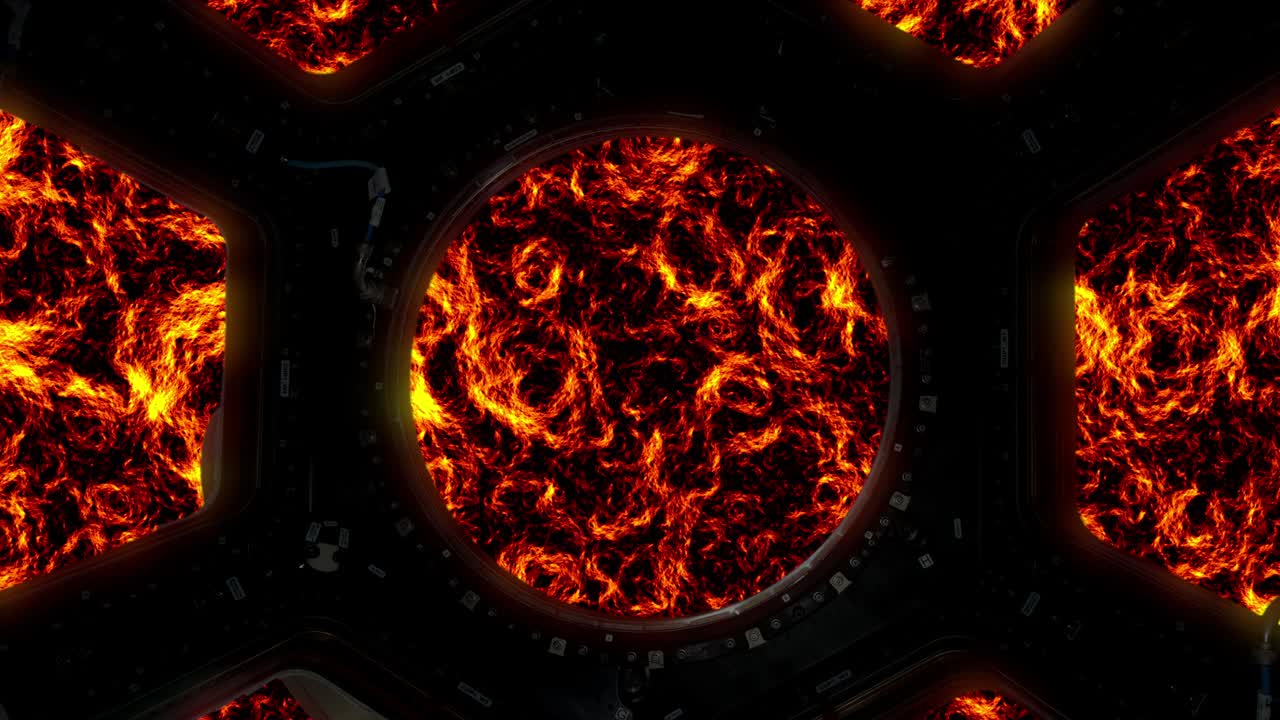 Watching solar flares from the surface of the sun through a space shuttle window