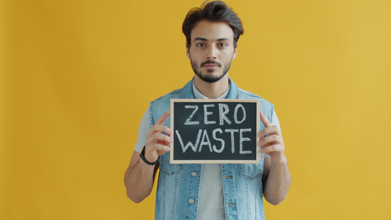 Young Man Promoting Zero Waste