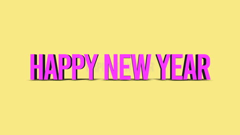 Rolling-Happy-New-Year-text-on-yellow-gradient