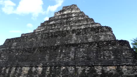 The-pyramid-of-theTemple-1-at-Chacchoben,-Mayan-archeological-site,-Quintana-Roo,-Mexico