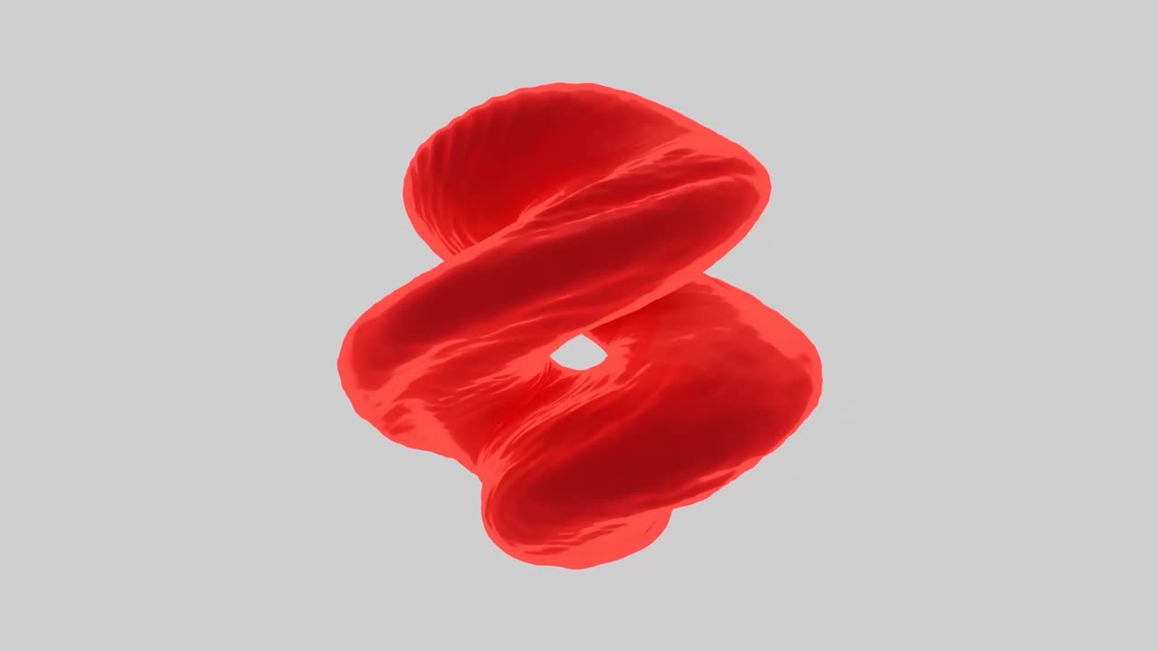 abstracto líquido giratorio en espiral rojo transformándose con ondas, bucle sin costuras. diseño. colorido objeto de agua inusual en movimiento giratorio