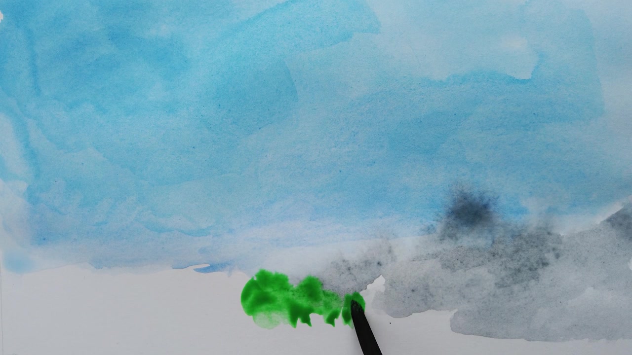 Disegno su carta con colori ad acquerello