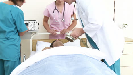 sick person in a hospital