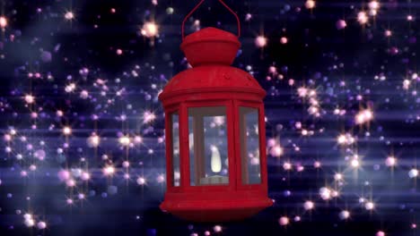 Animation-of-red-lantern-over-flying-lights