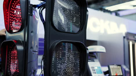 modern led traffic light technology display at an exhibition