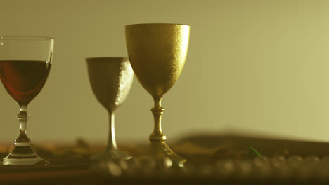 gold and silver goblets