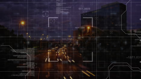 escaneo de alcance y procesamiento de datos contra el tráfico nocturno de la ciudad