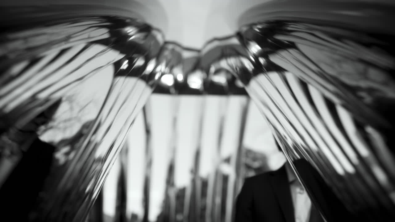 Man in a Skull Mask with Multiple Reflections