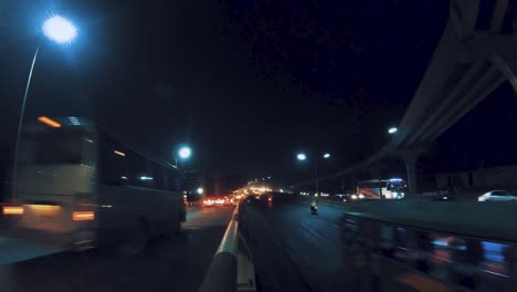 Timelaps-of-a-busy-road-at-night