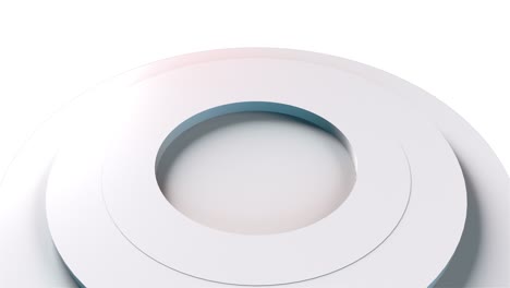 el ordenador generó un conjunto de círculos abstractos en diferentes niveles. renderización 3d de un elegante fondo blanco