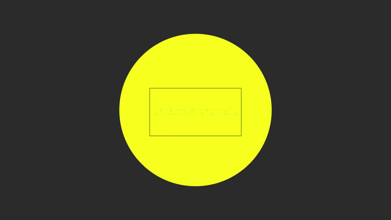 검은색에 노란색 원과 함께 행복한 부활절