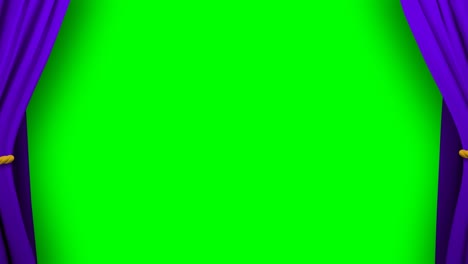 curtains opening and closing stage theater cinema green screen 4k