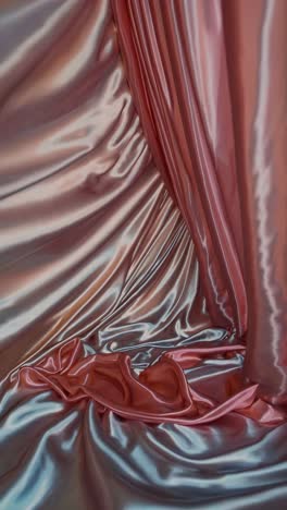 luxurious pink satin fabric forming soft, tunnel like folds, capturing light reflections and creating elegant, dimensional texture with graceful draping