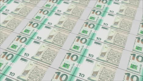 10 azerbaijani manat banknotes printed by a money press