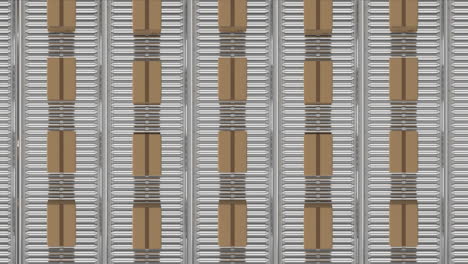 animation of cartons moving on conveyor belts