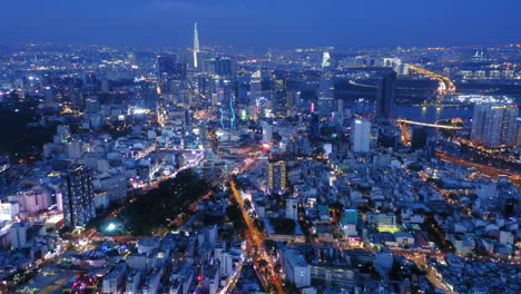 aerial shot of ho chi minh city