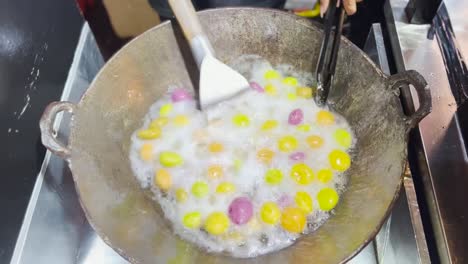 Cooking-and-Pressing-Sweet-Potato-Balls-Street-Food