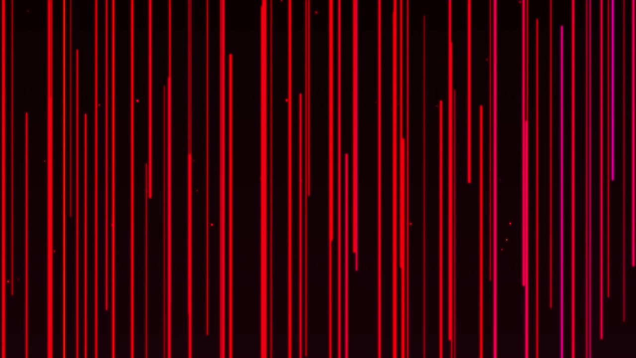 Linee verticali rosse luminose che cadono come pioggia digitale su sfondo scuro, in loop continuo.