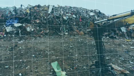 animation of data processing over rubbish dump