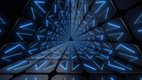abstract futuristic tunnel with neon lights