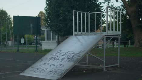 skate park ramp covered in graffiti