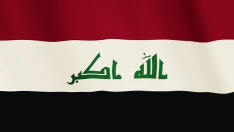 animación de la bandera de irak agitando. pantalla completa. símbolo del país