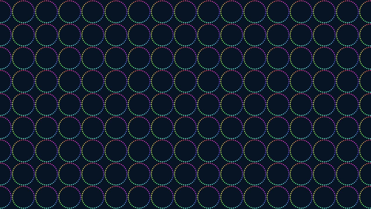 Circles and dots pattern with neon color