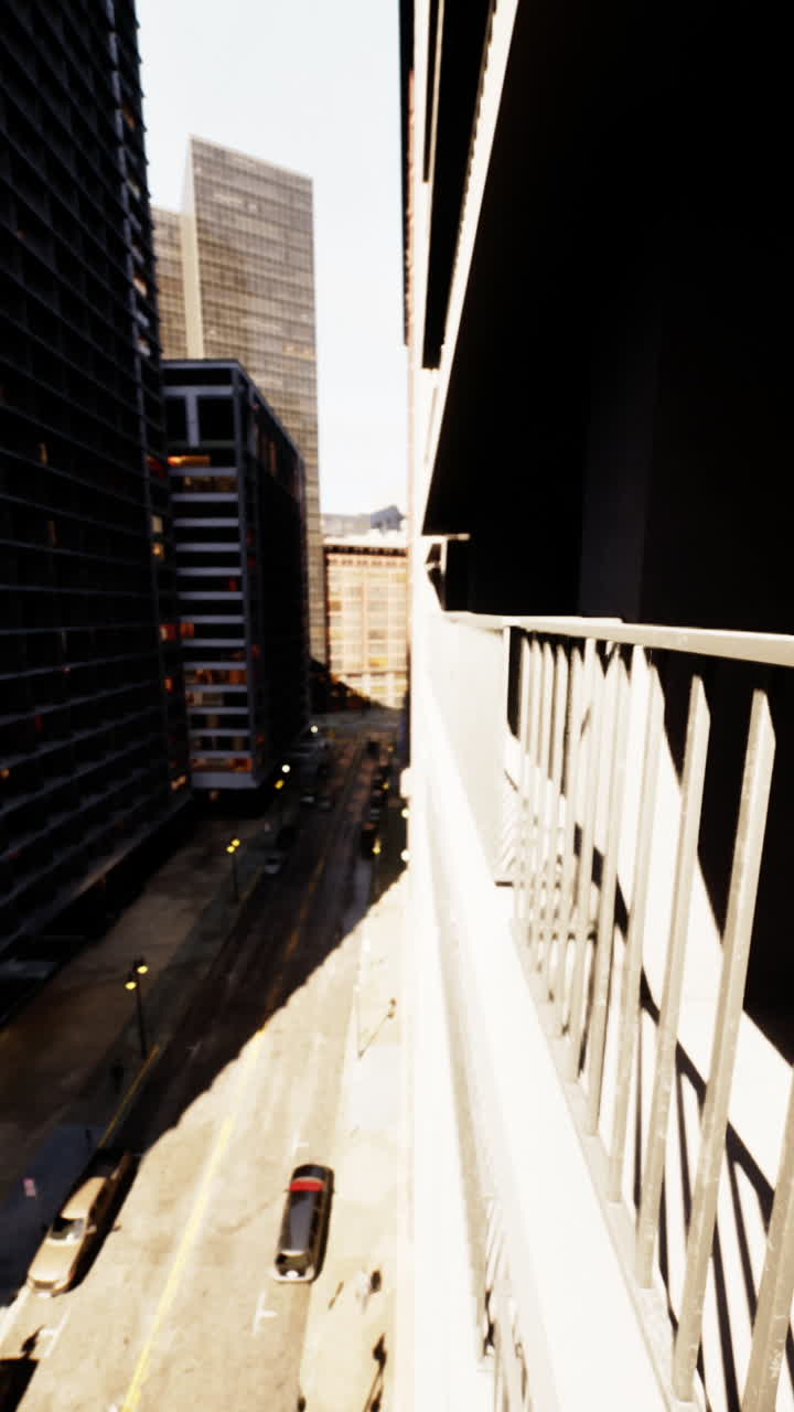vista de una calle de la ciudad desde un balcón de gran altura