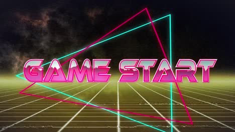 animation of game start in digital abstract space